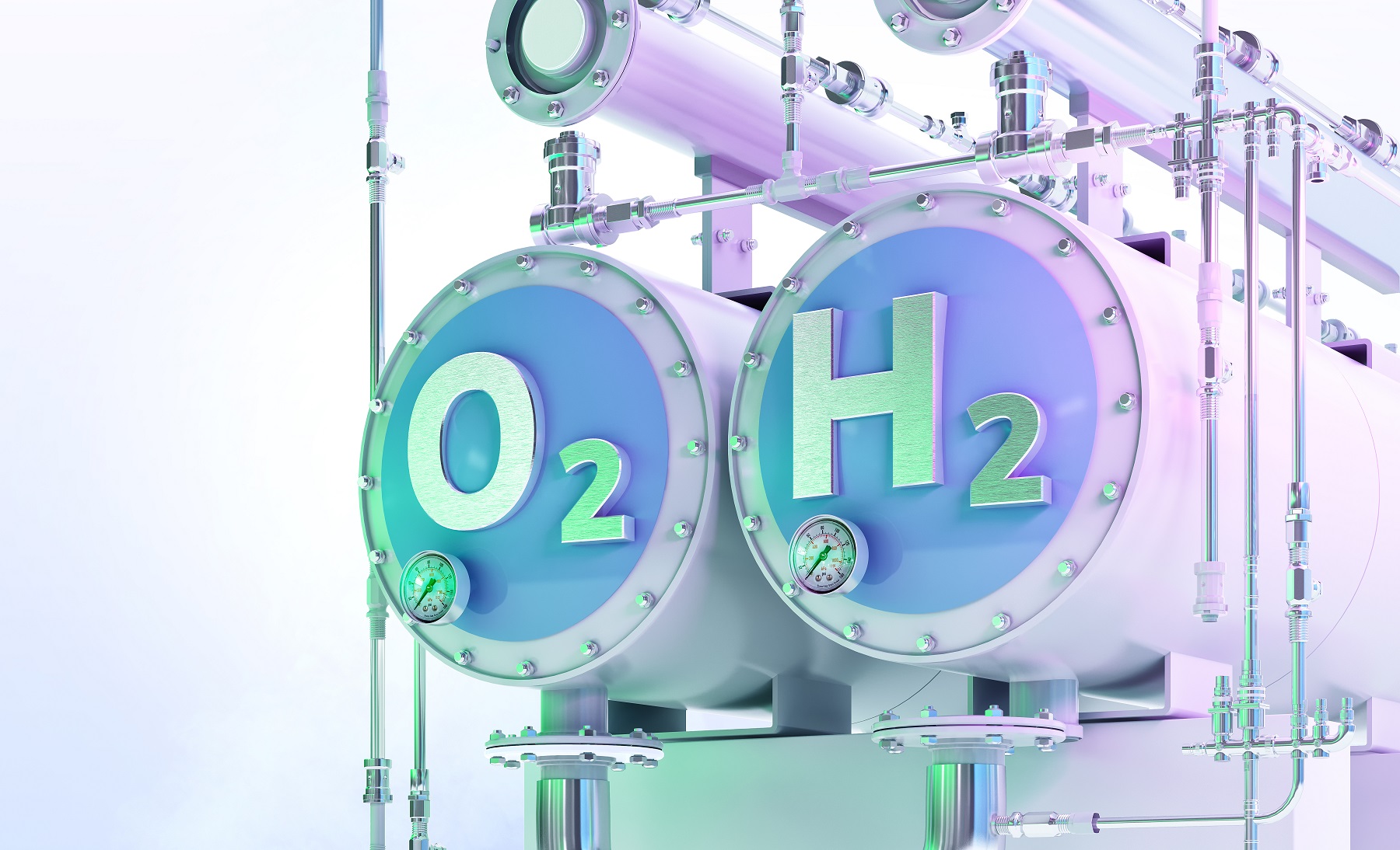 Green Hydrogen, der Brennstoff der zukünftigen 3D-Illustration